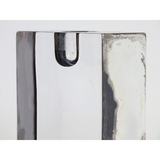 Image 1 of Vintage Ottaviani candlestick in 925 silver and crystal, Italy 1980