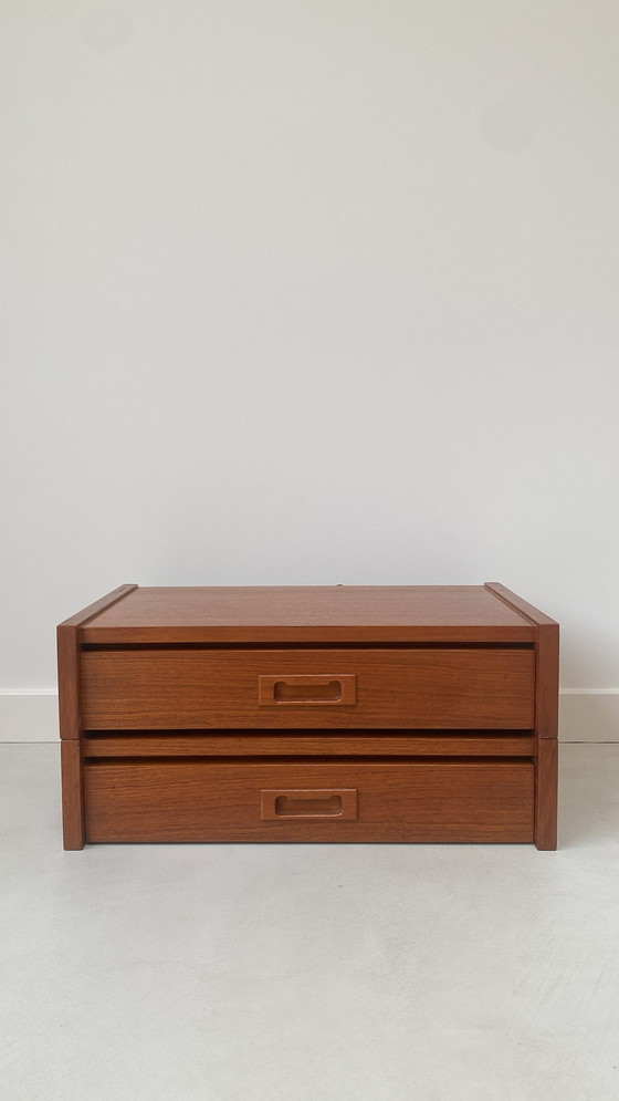 Image 1 of Floating Danish Teak Wooden Nightstand