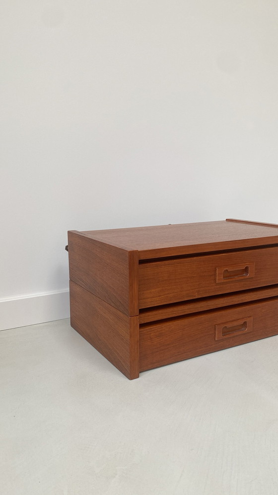 Image 1 of Floating Danish Teak Wooden Nightstand