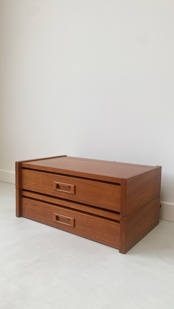 Image 1 of Floating Danish Teak Wooden Nightstand