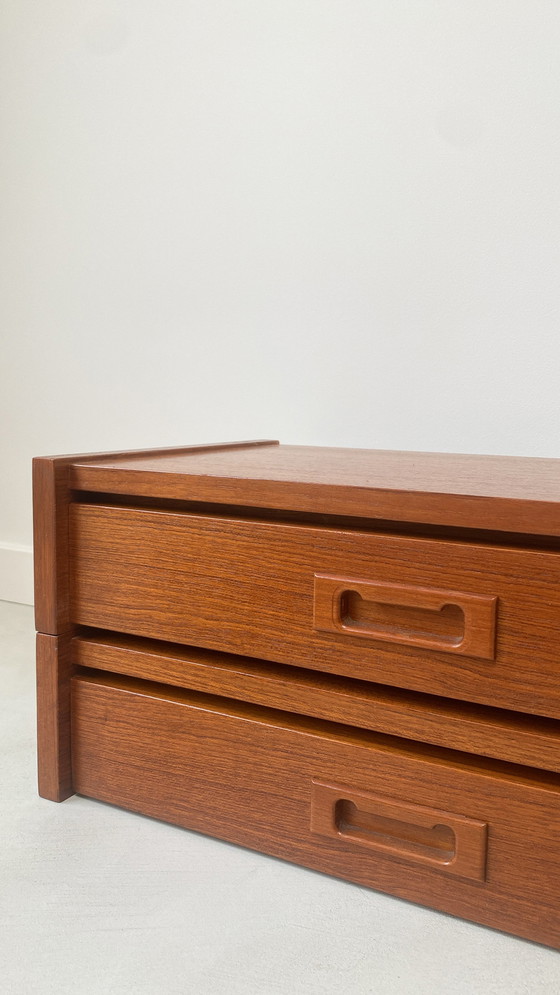 Image 1 of Floating Danish Teak Wooden Nightstand