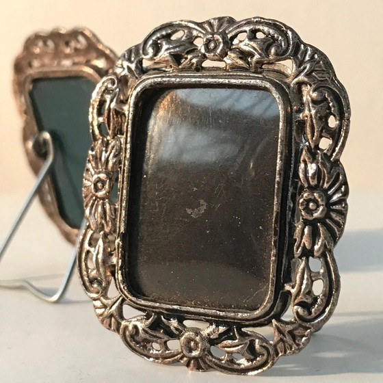 Image 1 of 2x Mini cornici per foto placcate in argento