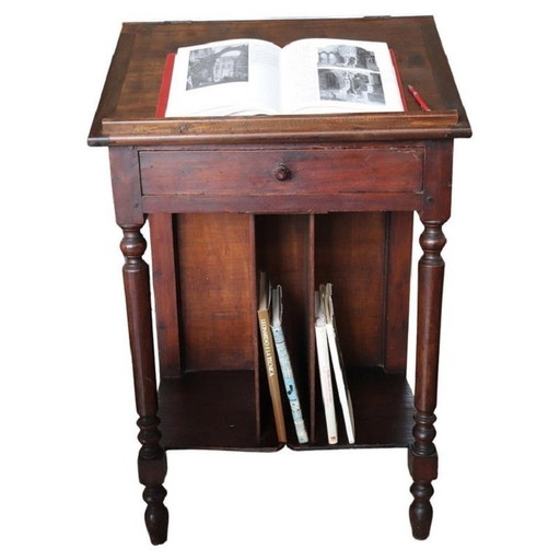 Antique Writing and Reading Stand Lectern in Poplar Wood, Italy 19th Century