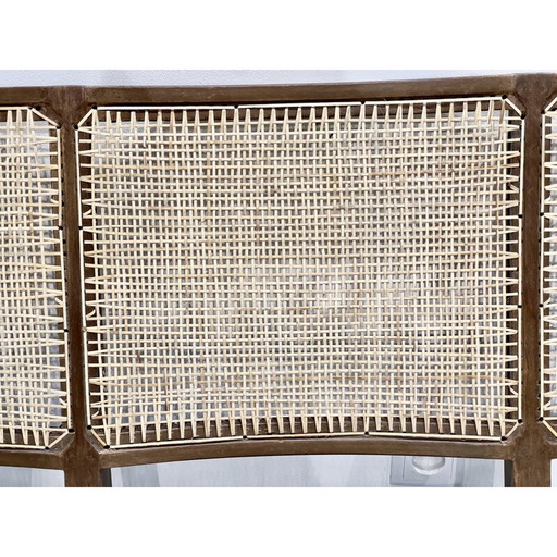Chandigarh Vintage 3-seater sofa in teak and wickerwork