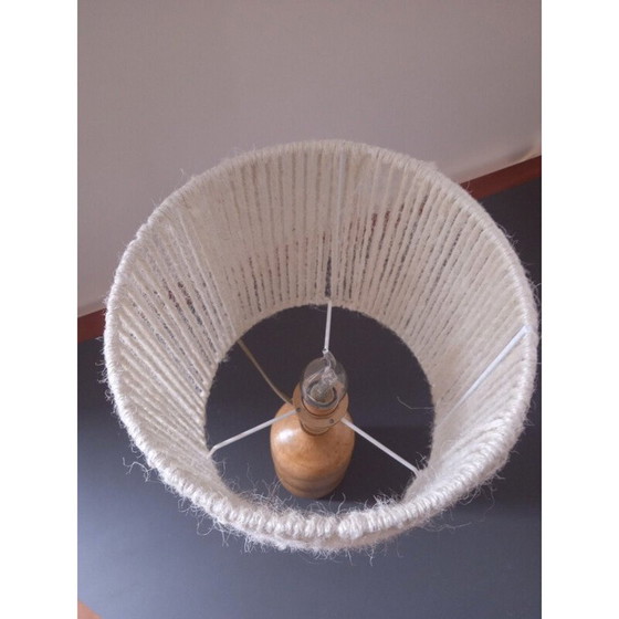Image 1 of Vintage ceramic lamp with rope shade