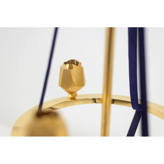 Image 1 of Vintage candlestick “La Pérouse II” in gilded brass and velvet, France