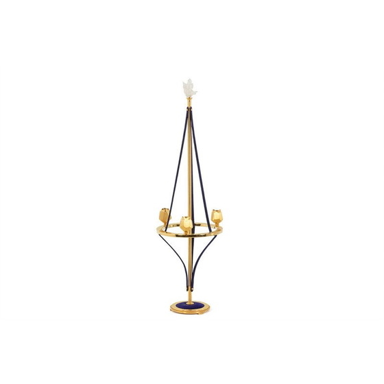 Image 1 of Vintage candlestick “La Pérouse II” in gilded brass and velvet, France