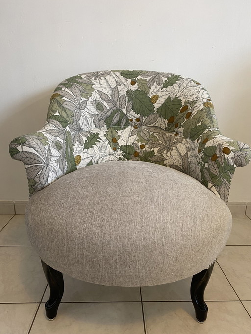 Antique Toad Armchair Completely Refurbished