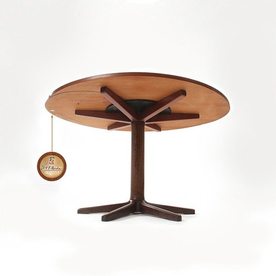 Image 1 of Danish mid century Yin-Yang teak extending dining table by Ole Gjerløv-Knudsen and Torben Lind