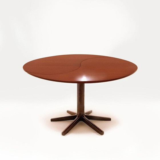 Image 1 of Danish mid century Yin-Yang teak extending dining table by Ole Gjerløv-Knudsen and Torben Lind