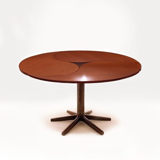 Image 1 of Danish mid century Yin-Yang teak extending dining table by Ole Gjerløv-Knudsen and Torben Lind