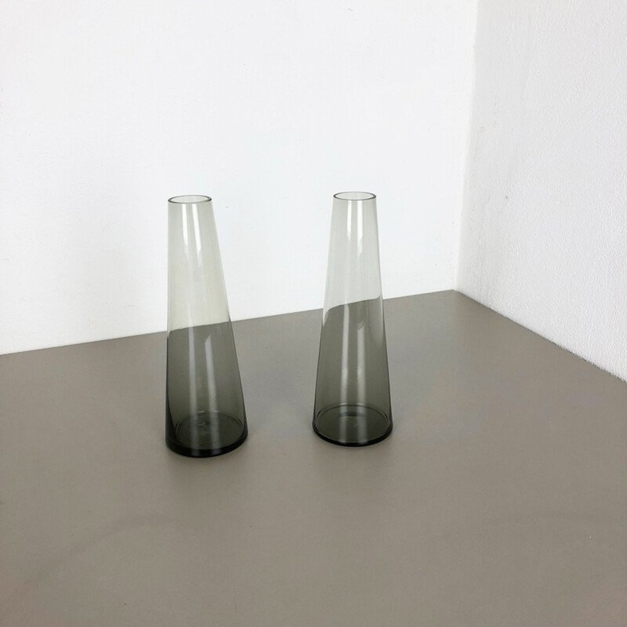 Vintage pair of 2 Turmalin Vases by Wilhelm Wagenfeld for WMF