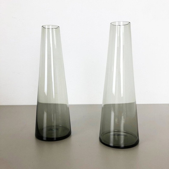 Image 1 of Vintage pair of 2 Turmalin Vases by Wilhelm Wagenfeld for WMF, Germany 1960s