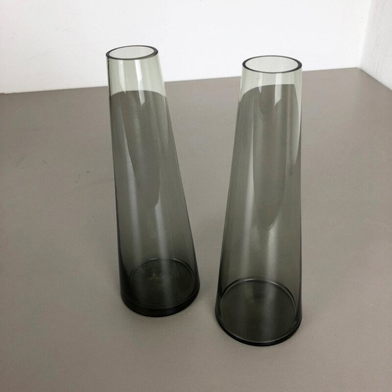 Image 1 of Vintage pair of 2 Turmalin Vases by Wilhelm Wagenfeld for WMF, Germany 1960s