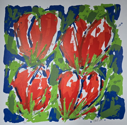 Ad van Hassel - Red Tulips