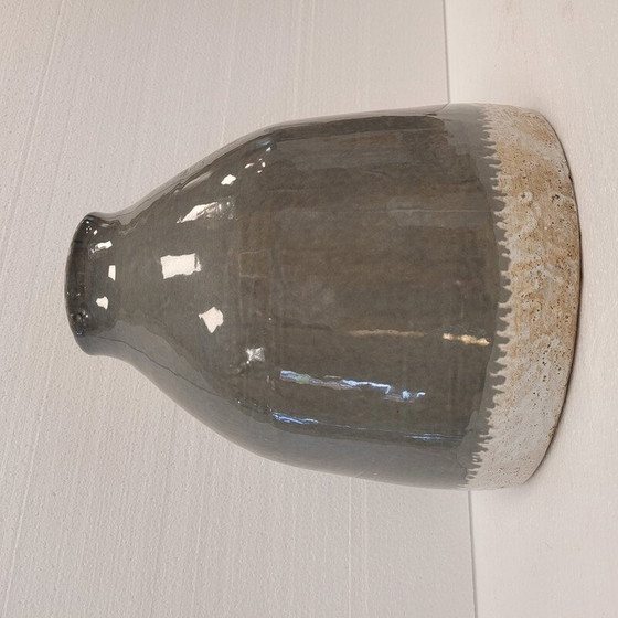 Image 1 of Vaso vintage in ceramica smaltata grigia, Francia
