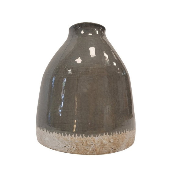 Image 1 of Vaso vintage in ceramica smaltata grigia, Francia