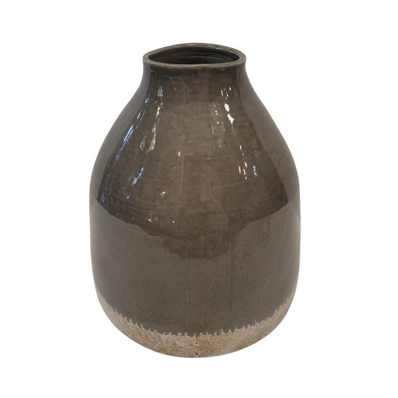 Image 1 of Vaso vintage in ceramica smaltata grigia, Francia