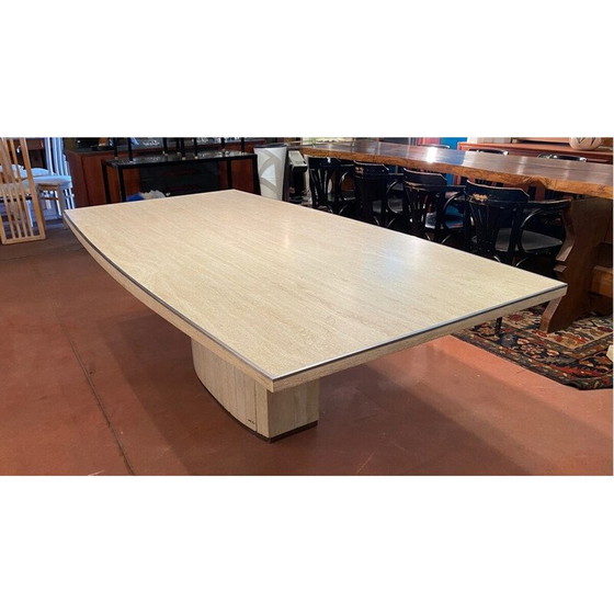Image 1 of Vintage travertine barrel table, 1970