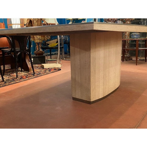 Image 1 of Vintage travertine barrel table, 1970