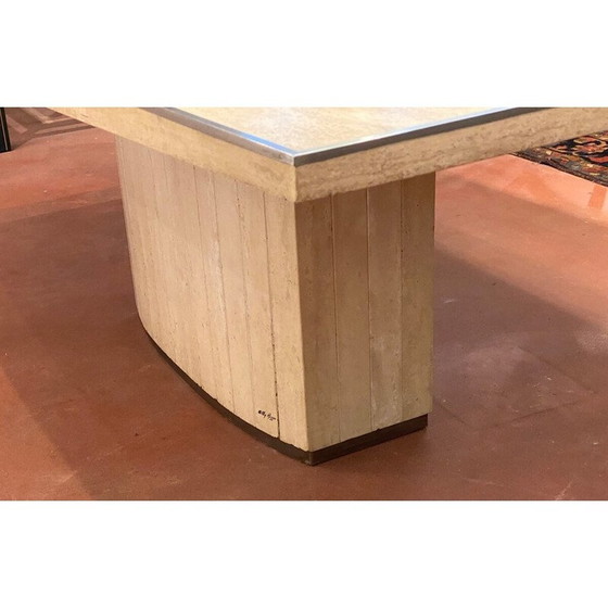 Image 1 of Vintage travertine barrel table, 1970
