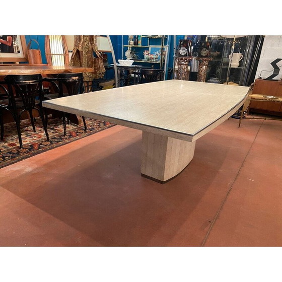 Image 1 of Vintage travertine barrel table, 1970