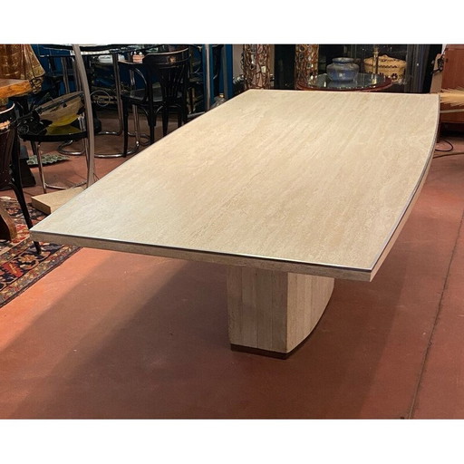 Vintage travertine barrel table, 1970