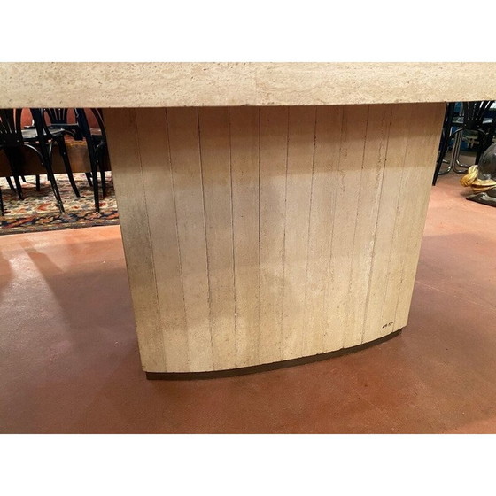 Image 1 of Vintage travertine barrel table, 1970