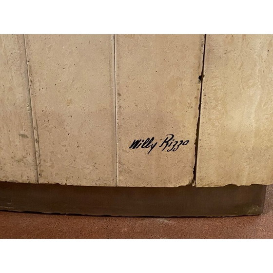 Image 1 of Vintage travertine barrel table, 1970