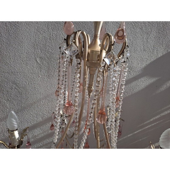 Image 1 of Vintage Murano glass chandelier, Italy 1940s