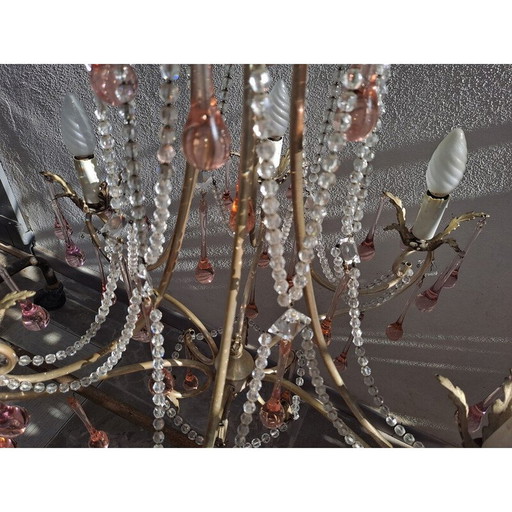 Vintage Murano glass chandelier, Italy 1940s