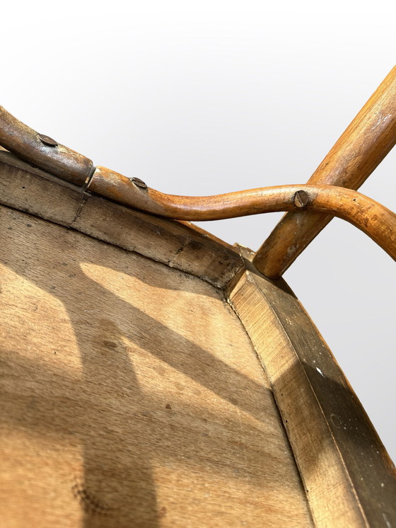 Image 1 of Bellissima sedia Jugendstil / Art Nouveau (tipo sedia da bistrot) con seduta stampata nel tipico stile Jugendstil. 