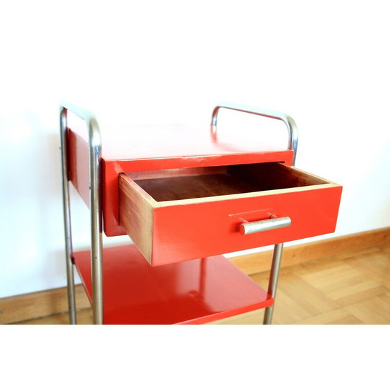 Image 1 of Vintage red functionalist Bauhaus side table