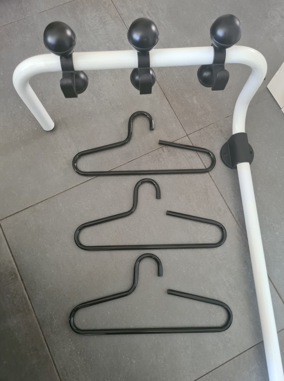 Image 1 of Space-Age Wall Coat Rack With 3 Metal Hangers