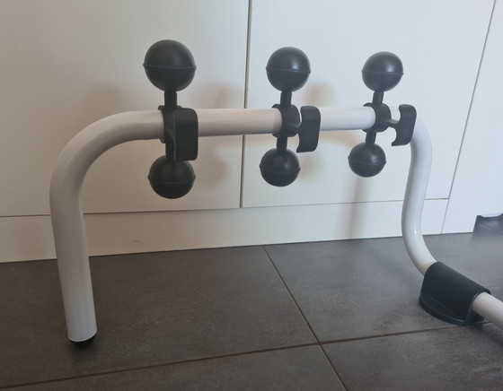 Image 1 of Space-Age Wall Coat Rack With 3 Metal Hangers