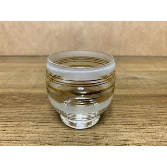 Image 1 of Vintage frosted glass liqueur set, 1960