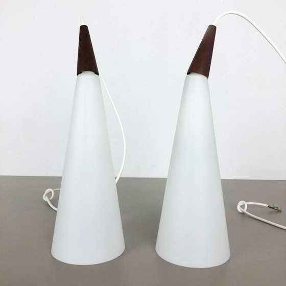 Image 1 of Pair of vintage Hanging Light Copper Jo Hammerborg Fog & Morup Denmark 1963s