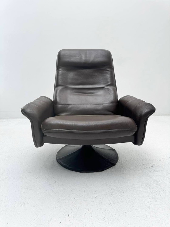 Image 1 of Vintage Ds-50 Swivel Armchair In Buffalo Leather & Tulip Base By De Sede, 1970s