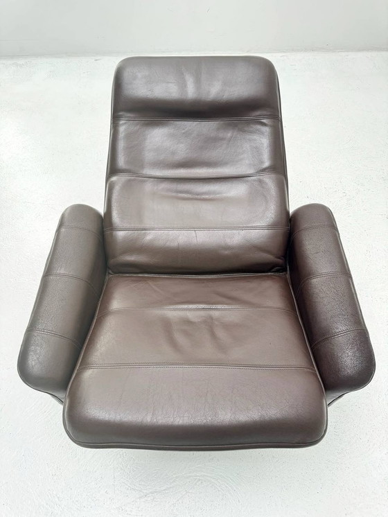 Image 1 of Vintage Ds-50 Swivel Armchair In Buffalo Leather & Tulip Base By De Sede, 1970s