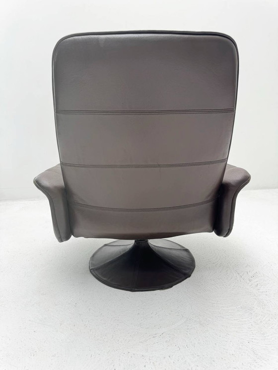 Image 1 of Vintage Ds-50 Swivel Armchair In Buffalo Leather & Tulip Base By De Sede, 1970s
