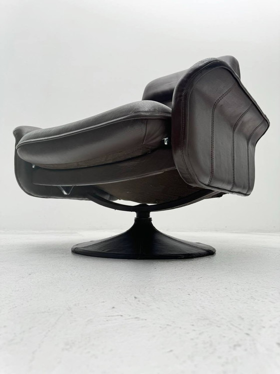 Image 1 of Vintage Ds-50 Swivel Armchair In Buffalo Leather & Tulip Base By De Sede, 1970s