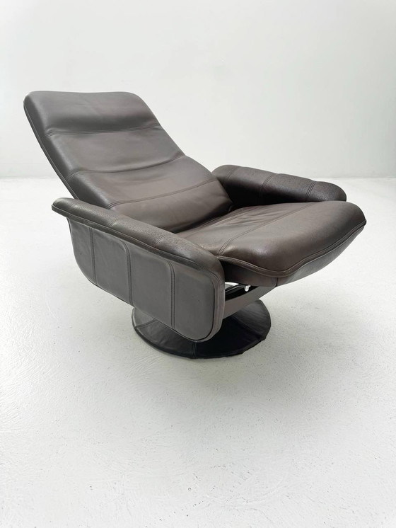 Image 1 of Vintage Ds-50 Swivel Armchair In Buffalo Leather & Tulip Base By De Sede, 1970s