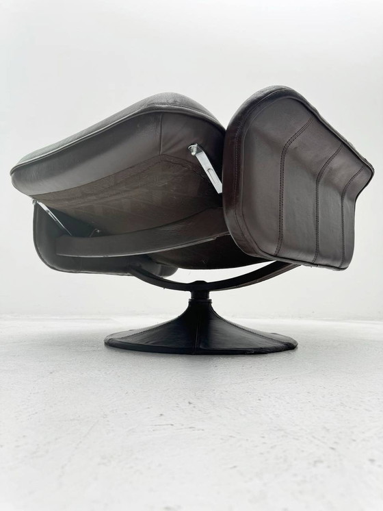 Image 1 of Vintage Ds-50 Swivel Armchair In Buffalo Leather & Tulip Base By De Sede, 1970s