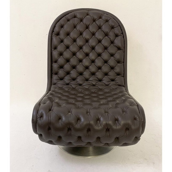Image 1 of Mid-century brown leather System 123 chair by Verner Panton, Denmark 1973