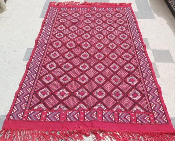 Image 1 of Rug Margoum Red Handmade Natural Wool Large Size