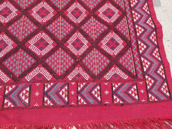 Image 1 of Rug Margoum Red Handmade Natural Wool Large Size