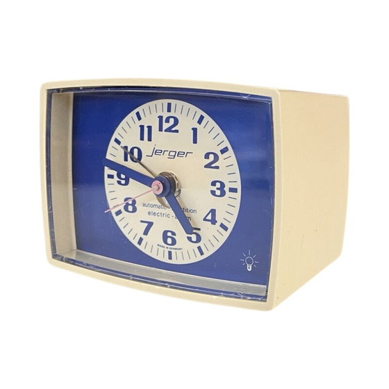 Image 1 of Vintage Jerger electric clock with beige plastic alarm clock, Germany 1970