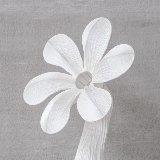 Image 1 of Contemporary vintage floor lamp with flowers in fabric and metal, Belgium