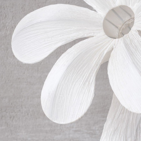 Image 1 of Contemporary vintage floor lamp with flowers in fabric and metal, Belgium