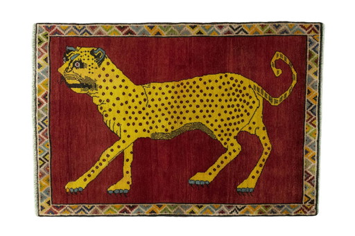 Tappeto nomade Gabbeh annodato a mano - Tigre - 151 x 105 cm